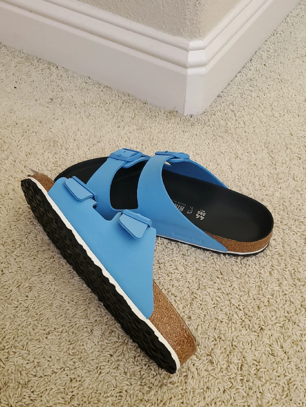 Birkenstock Light Blue And White Double Strap Sandals - Picture 3 of 5